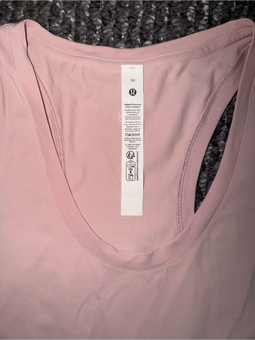lululemon athletica Light Pink Racerback Tank - Size 10